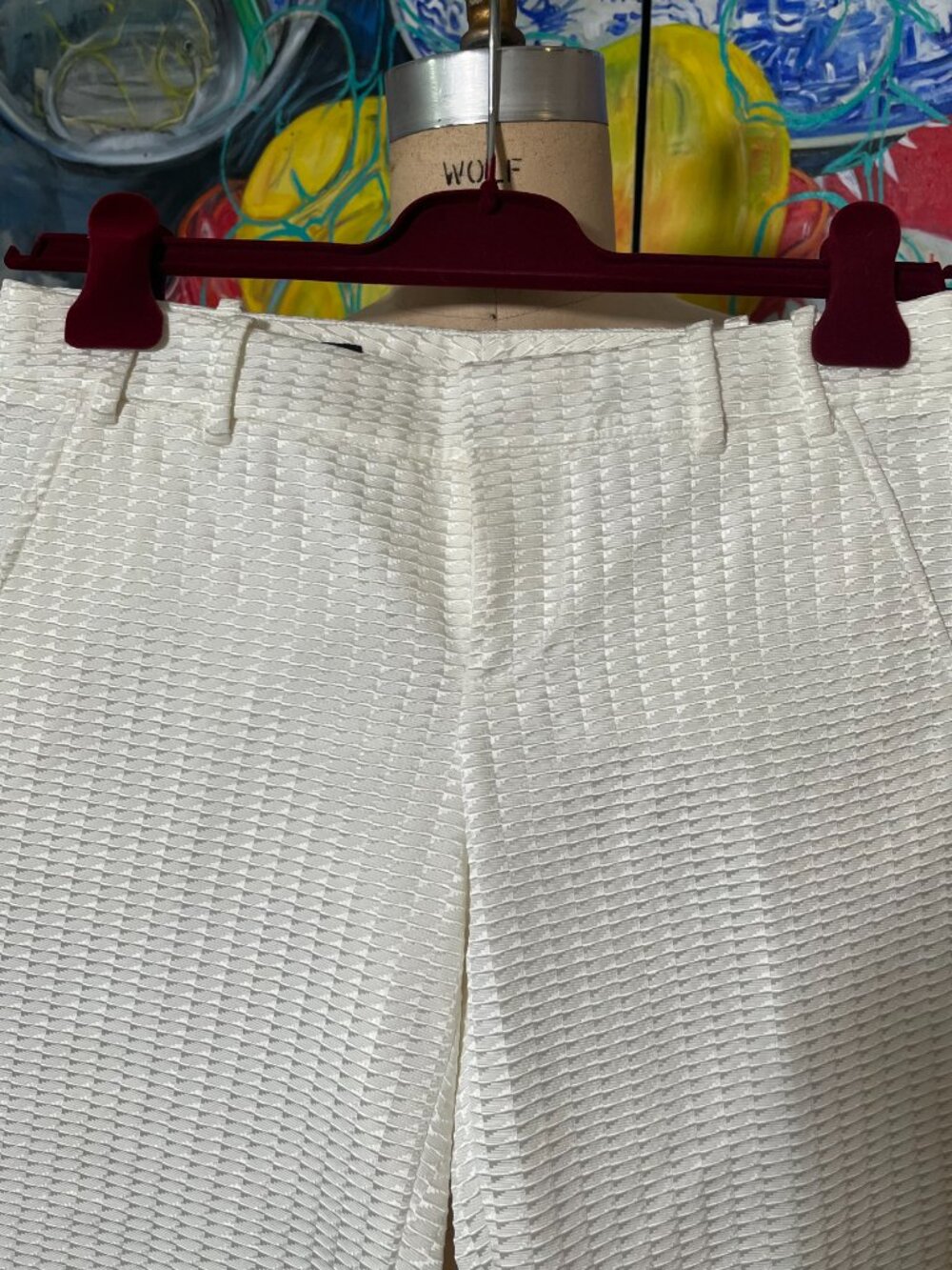 Gucci Ivory Textured Woven Tailored Straight Leg Trousers IT 40 - Picture 3 of 10